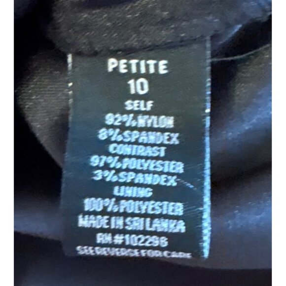 Dressbarn Collection Dress Black Lace Panel Size 10P Stretch Short Sleeve - Picture 8 of 9